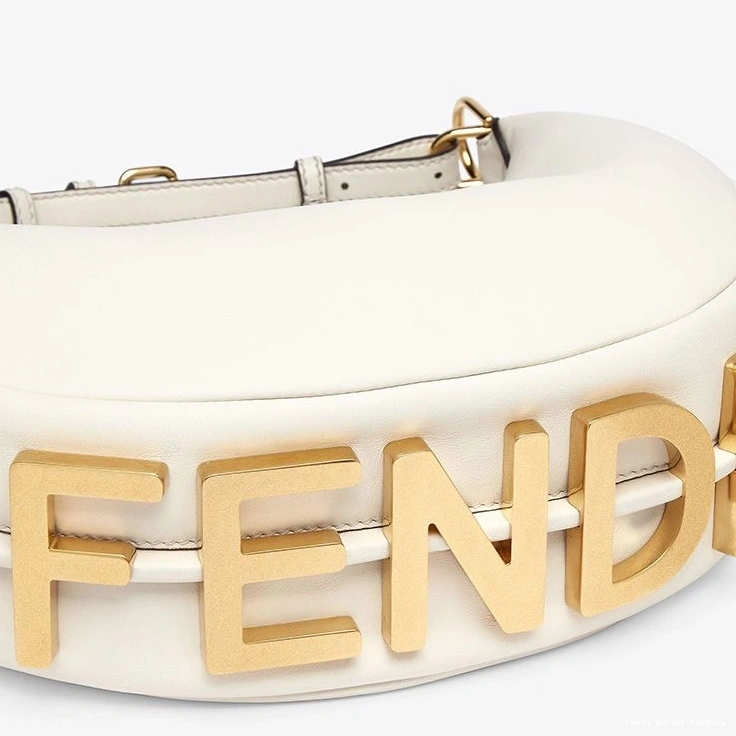 Cheap HOT Small Calf Fendigraphy Leather In Fendi Bag White Hobo 0712